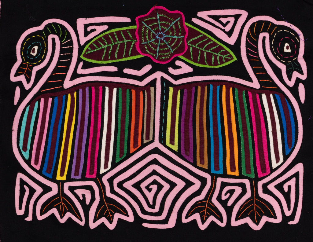 Rainbow Pink Goose Bird Two Mola