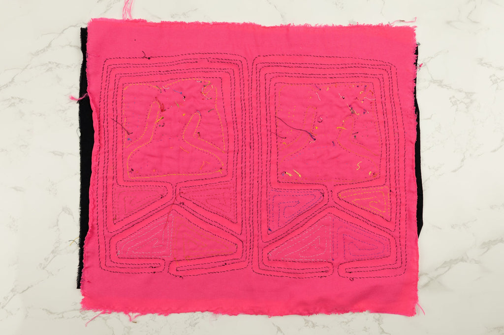 Handmade Pink Guppies Panama Mola