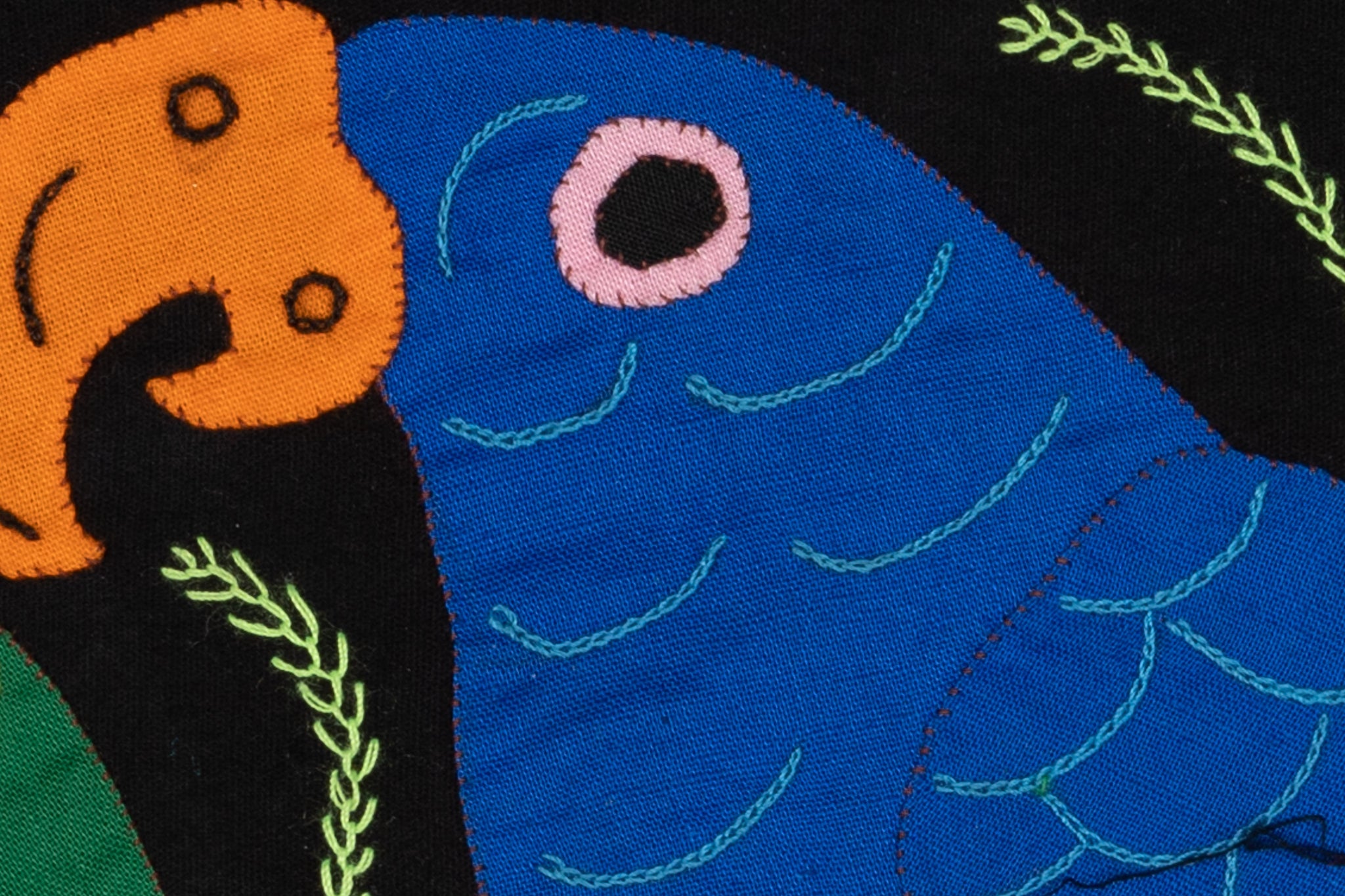 Blue Red And Orange Parrot with Flower Molita