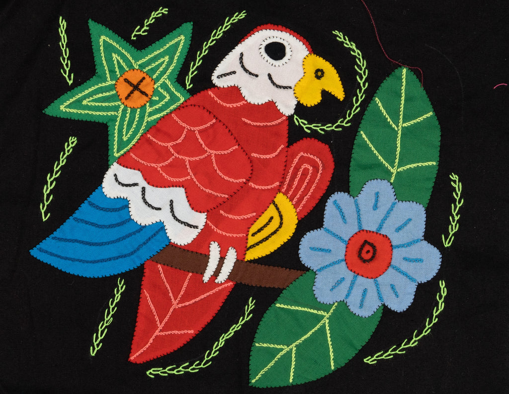 Red White And Blue Parrot with Flower Molita