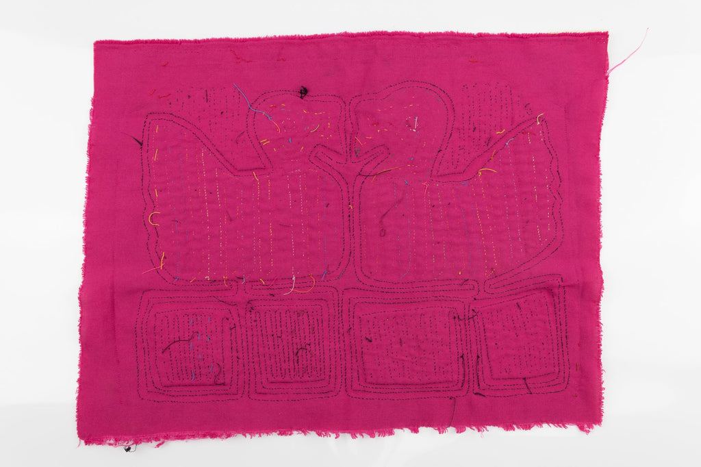 Kuna Indian Hand Stitch Gossip Bird Panama Mola Textile Art
