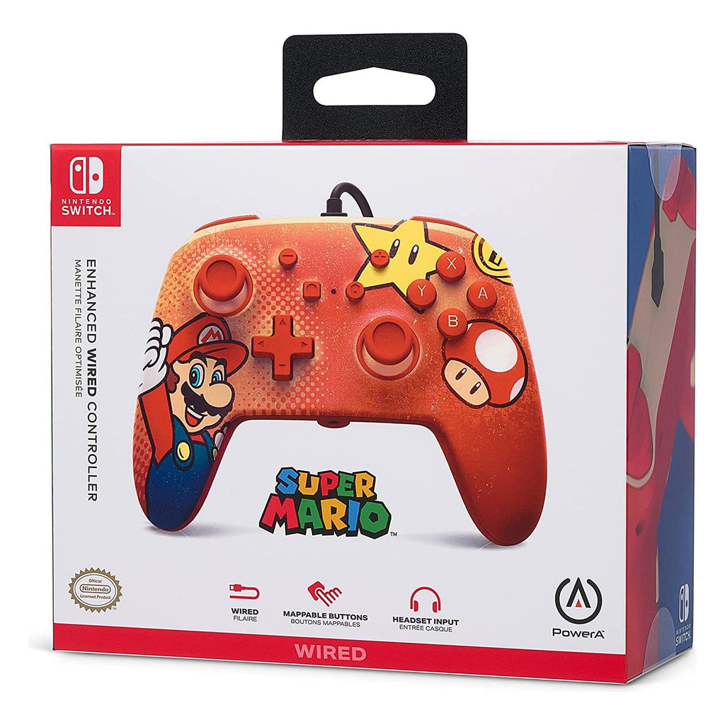 Mando con cable mejorado PowerA para Nintendo Switch - Mario