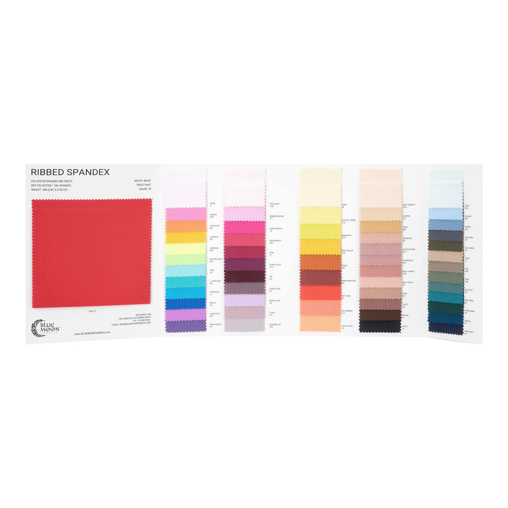 Ribbed Spandex Color Card | Blue Moon Fabrics