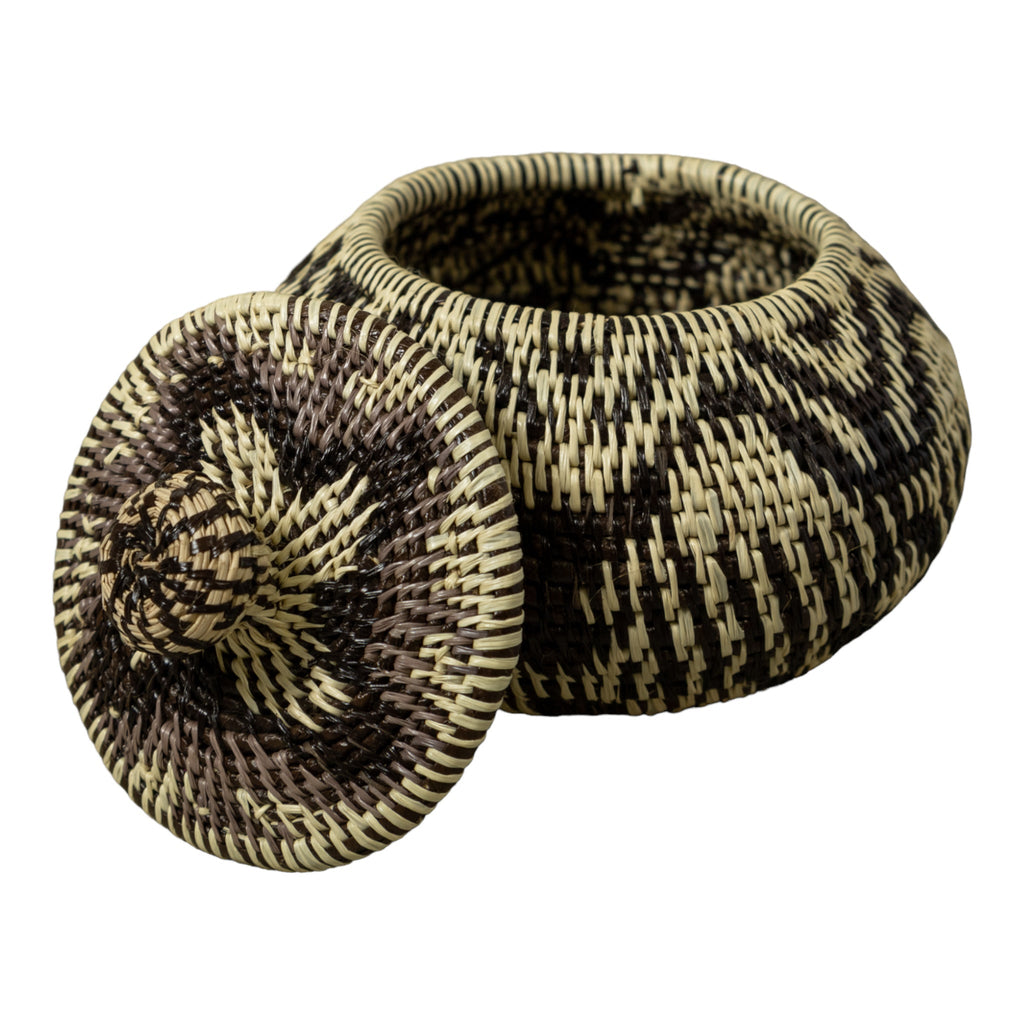 Black And White Rainforest Basket With Top