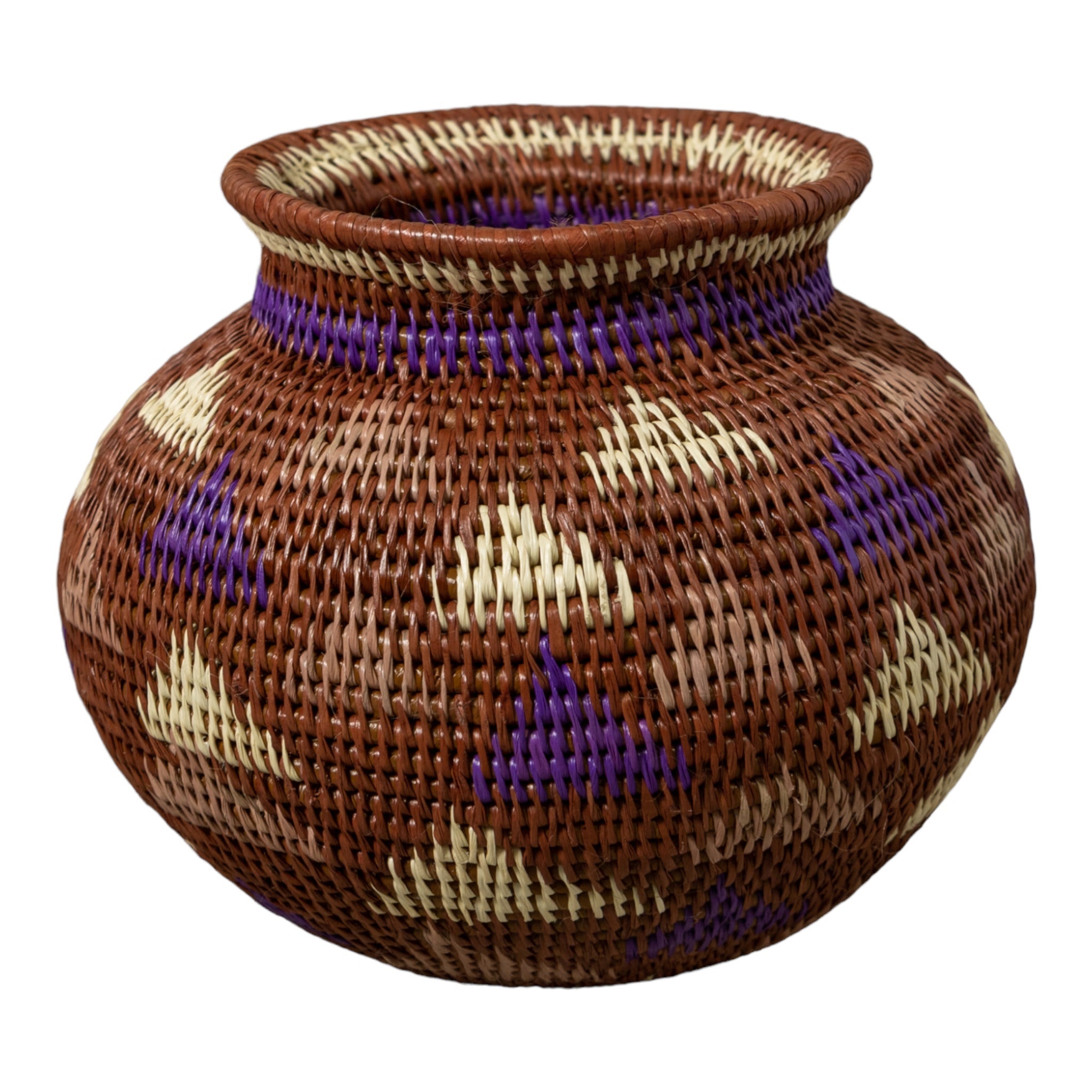 Purple Brown And White Diamond Design Jungle Rainforest Basket