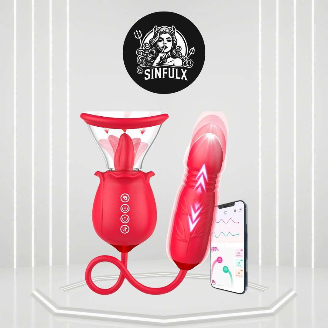 RoseBloom Clit Suction Dildo Vibrator