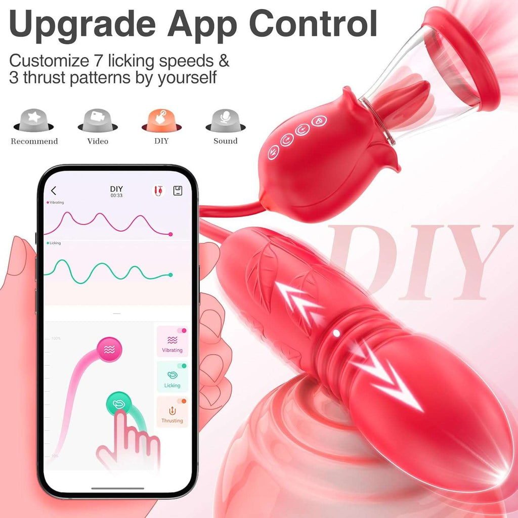 RoseBloom Clit Suction Dildo Vibrator
