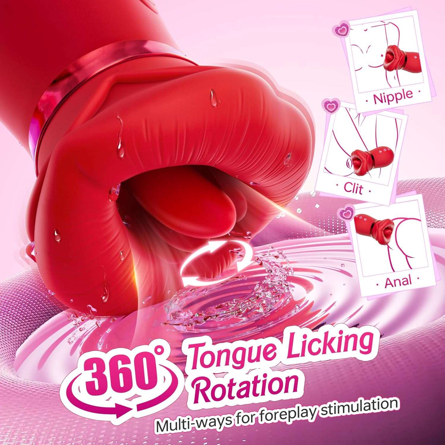 RoseLick App Control Rotating Tongue Clit Stimulator
