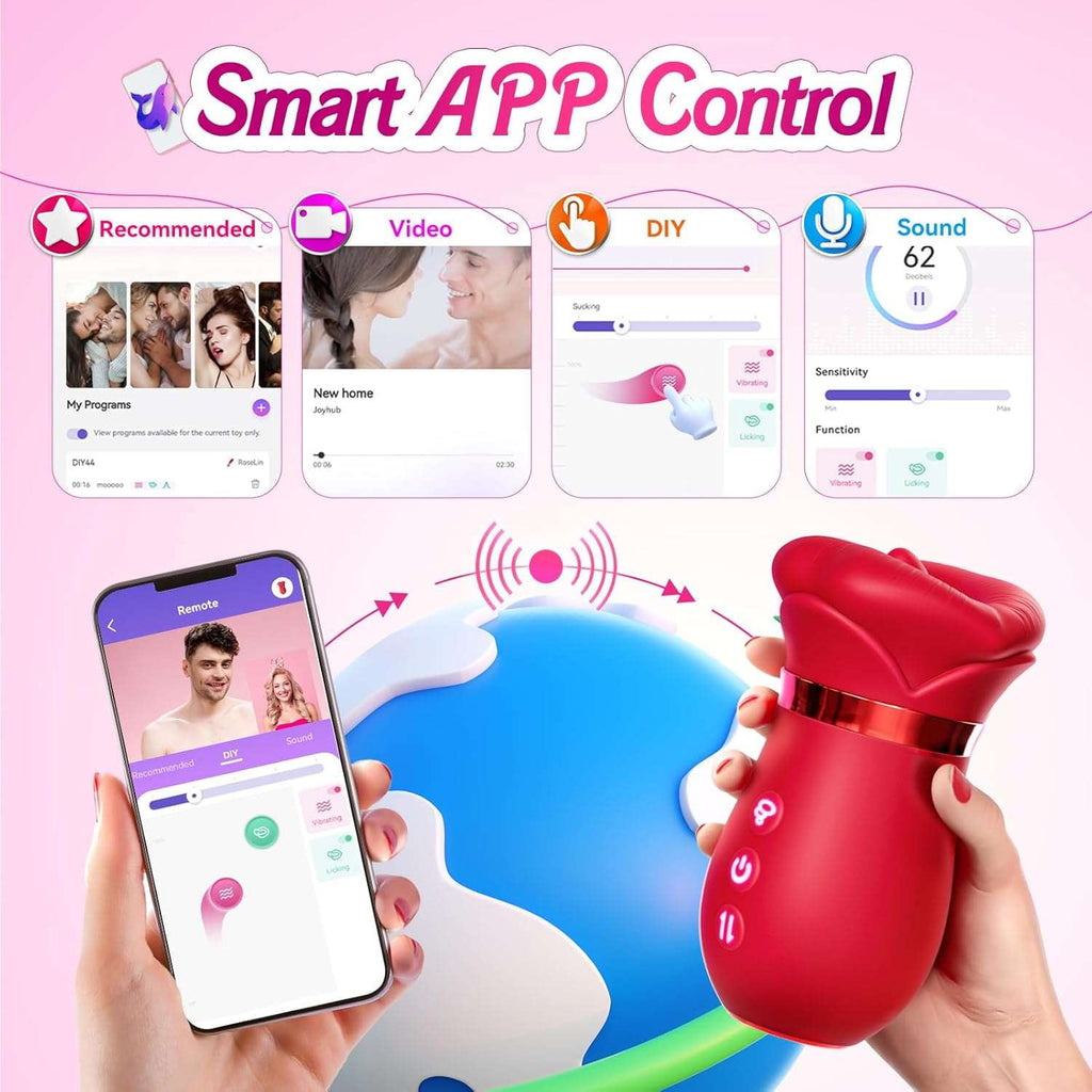 RoseLick App Control Rotating Tongue Clit Stimulator