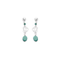 Rugged Heart Earrings In Blue