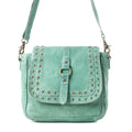Western Scout Leather Crossbody Bag in Turquoise