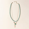Myra Feathered Sage Necklace in Range Blue