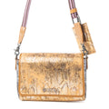 Myra Serpentina Charm Leather Shoulder Bag in Amber Snake Print
