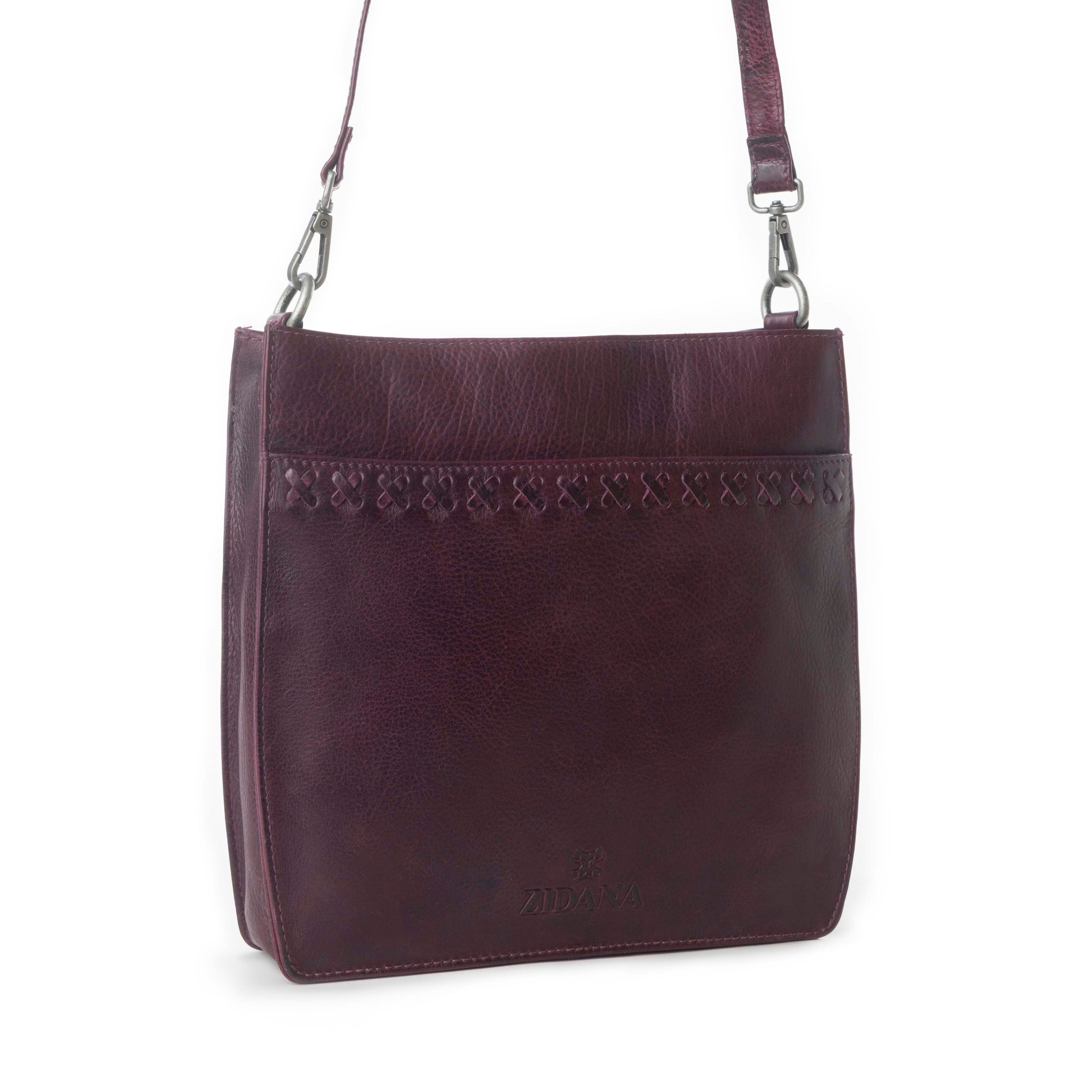 Myra Zidana Mirelle Woven Veg Tanned Leather Sling Bag in Mulberry Shine