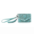 Myra Elise Handtooled Leather Wallet in Lagoon Trail
