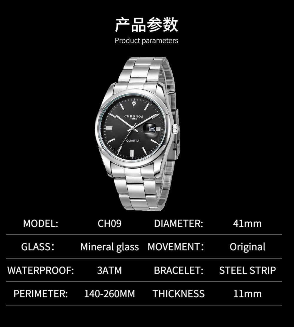 Men's Luxury Quartz Stainless Steel Watch