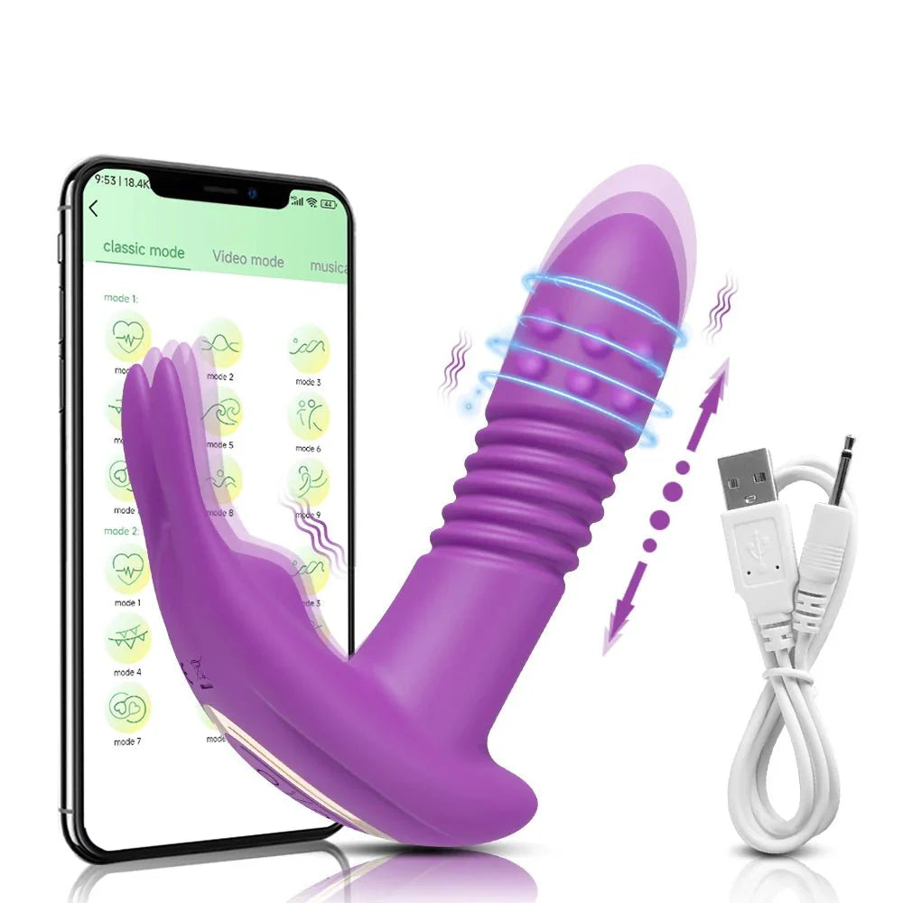 SyncThrust App Control Thrusting Rabbit Vibrator