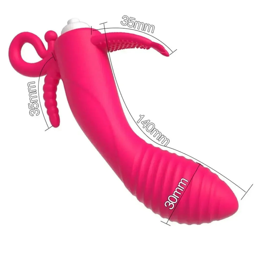 RoseWave Triple Stim Dildo Vibrator