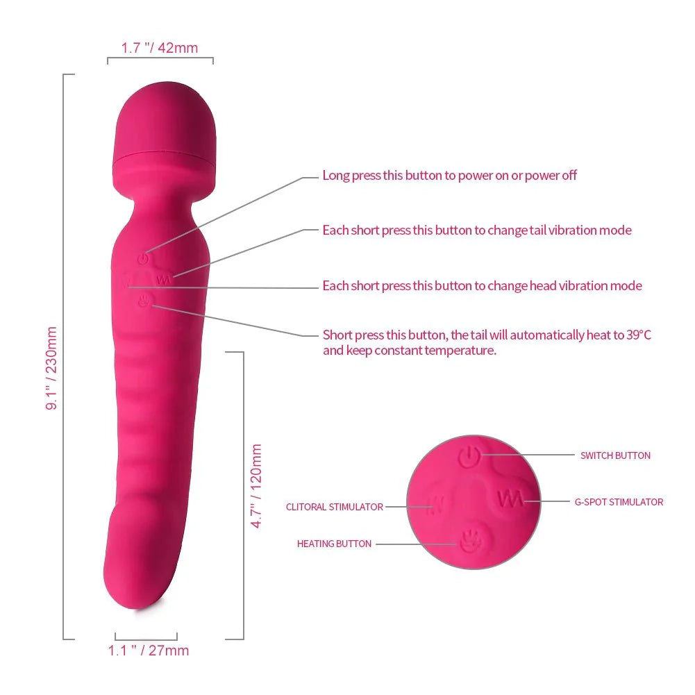 IgniteFlex Heated Dual Head Wand Vibrator
