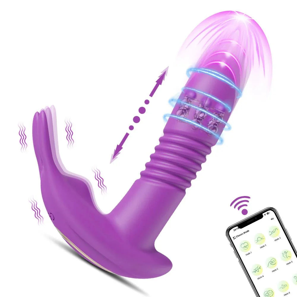 SyncThrust App Control Thrusting Rabbit Vibrator