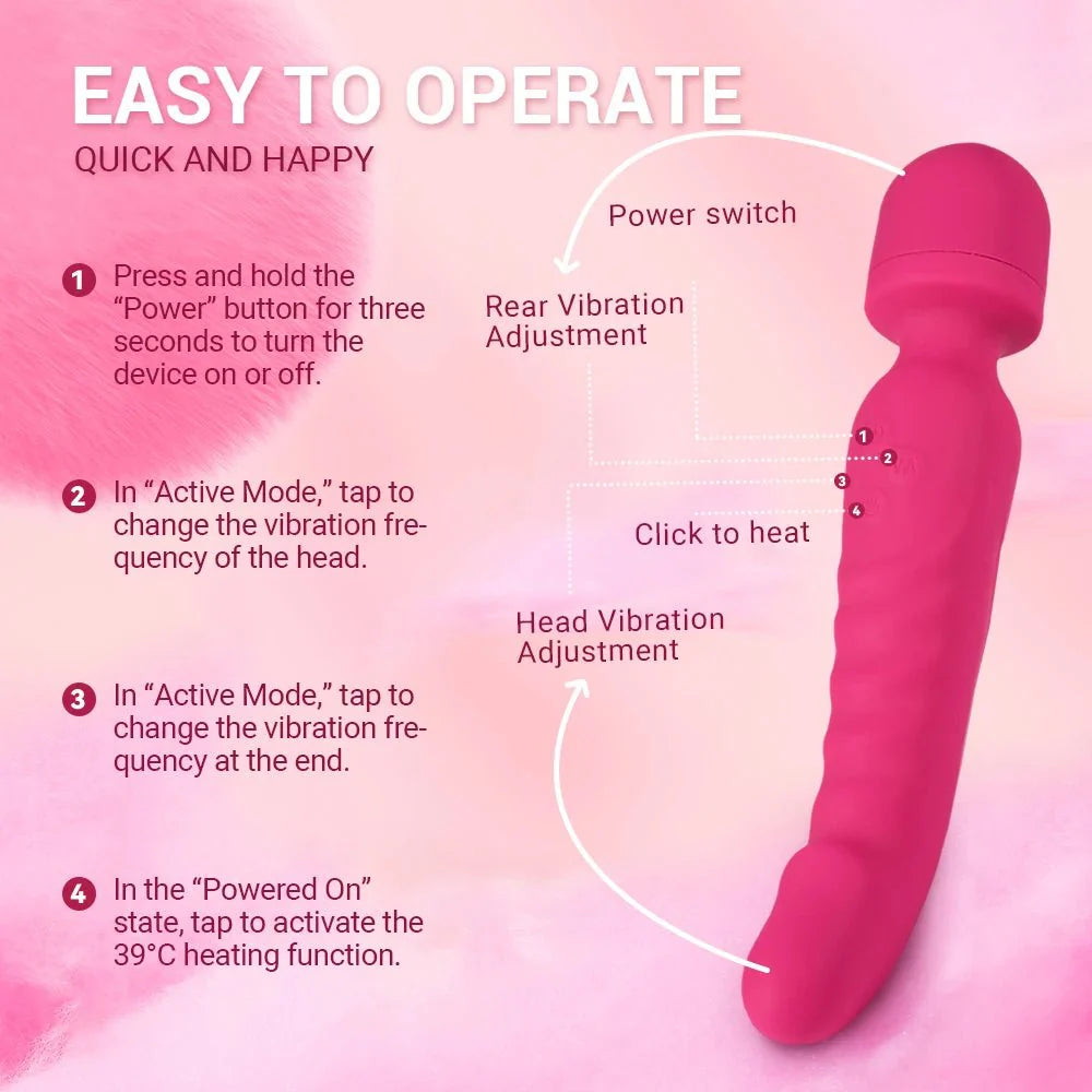 HeatFlex Heated Dual Head Wand Vibrator