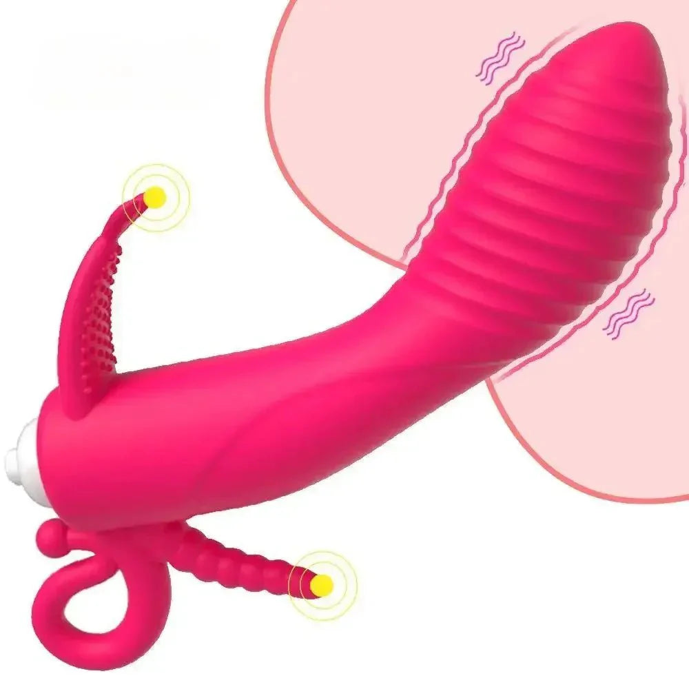 RoseWave Triple Stim Dildo Vibrator