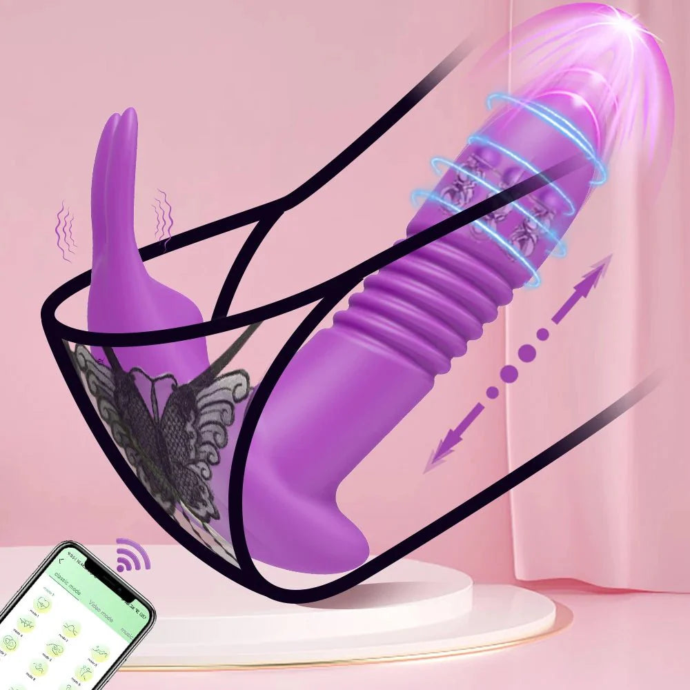 SyncThrust App Control Thrusting Rabbit Vibrator