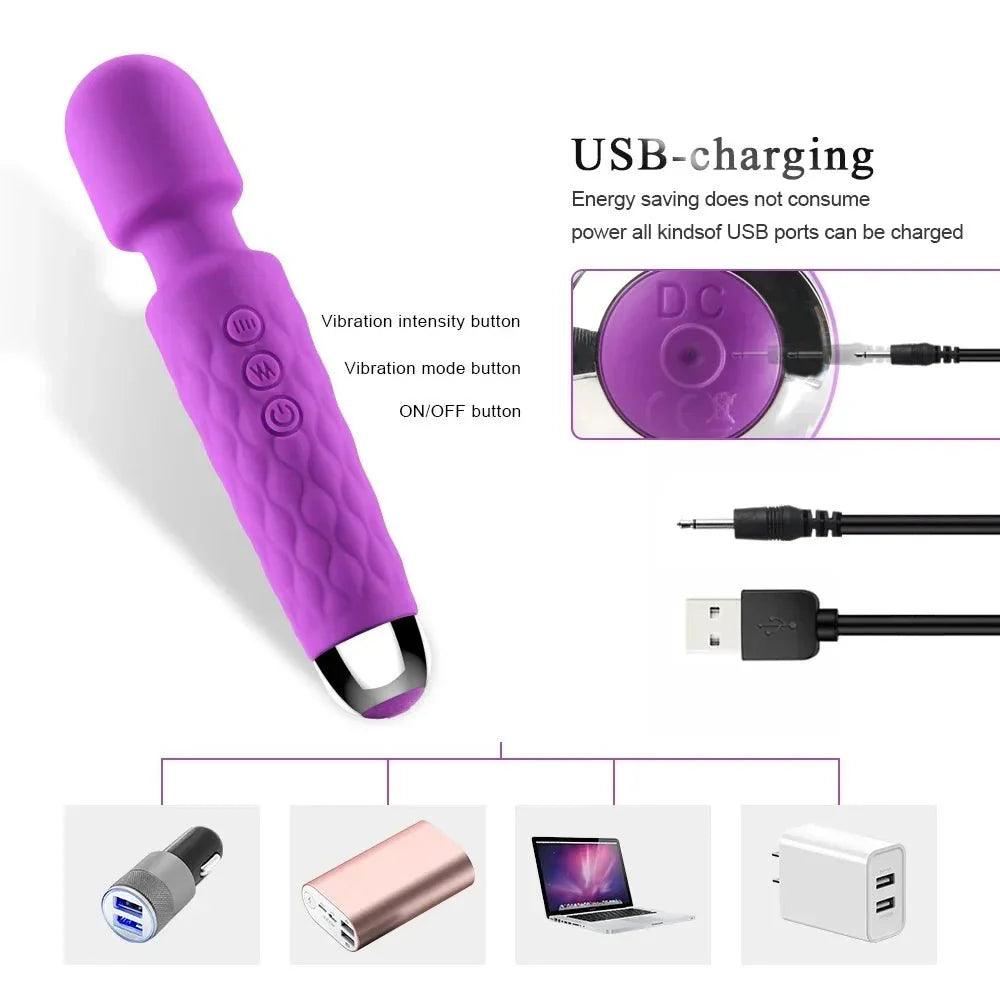FlexWave 20 Mode G-Spot Wand Vibrator