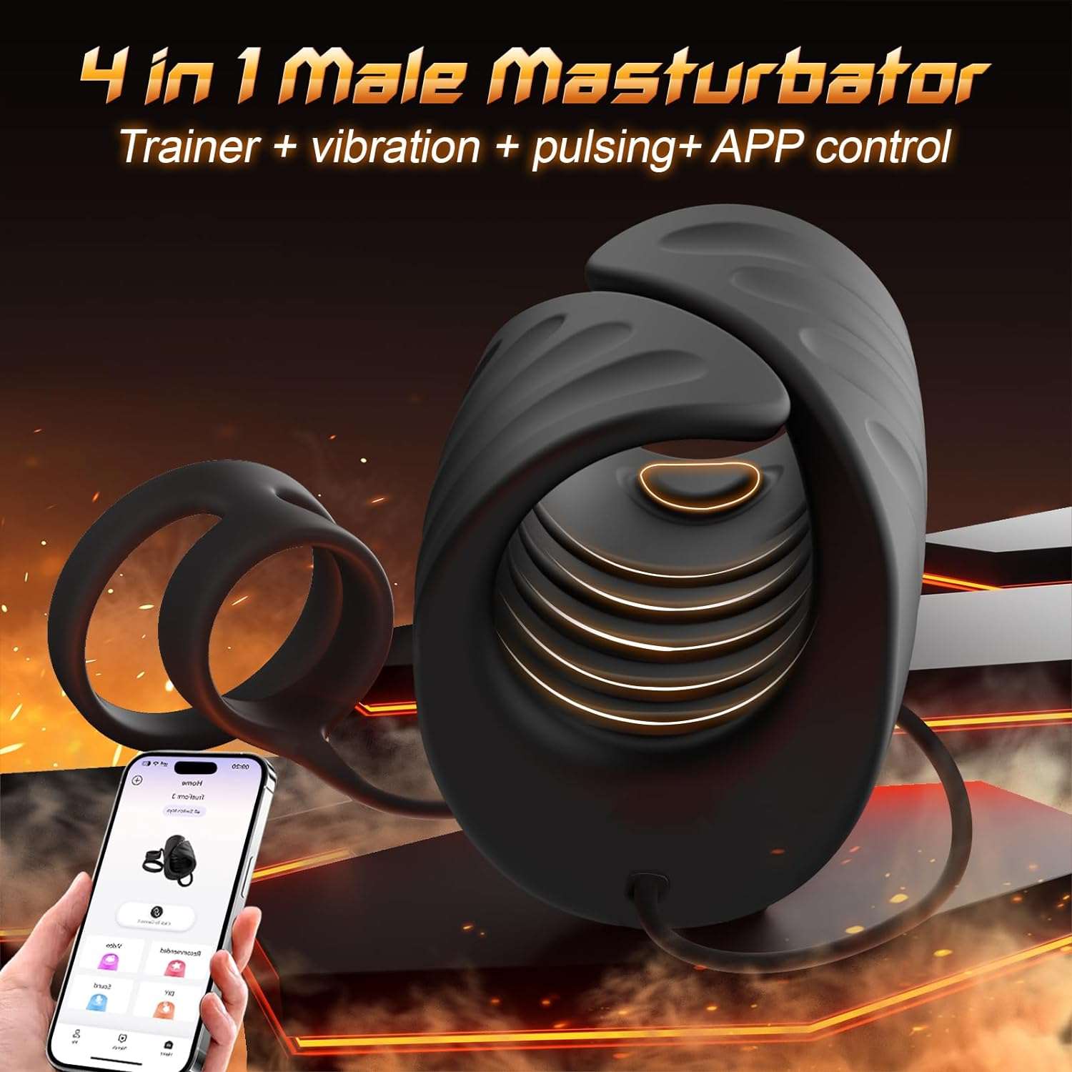 SensationLink Erection Strengthening Male Masturbator Ring