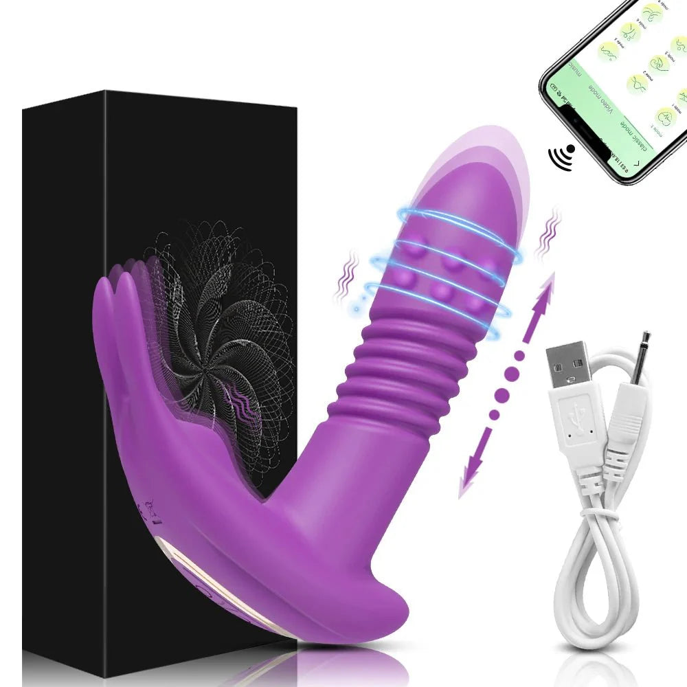 SyncThrust App Control Thrusting Rabbit Vibrator
