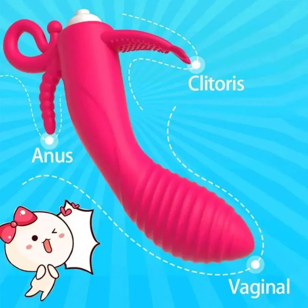 RoseWave Triple Stim Dildo Vibrator