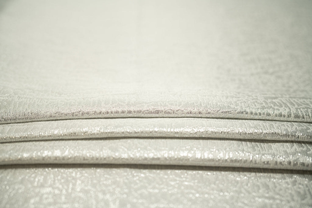 Snow Storm Metallic Brocade Fabric | Blue Moon Fabrics