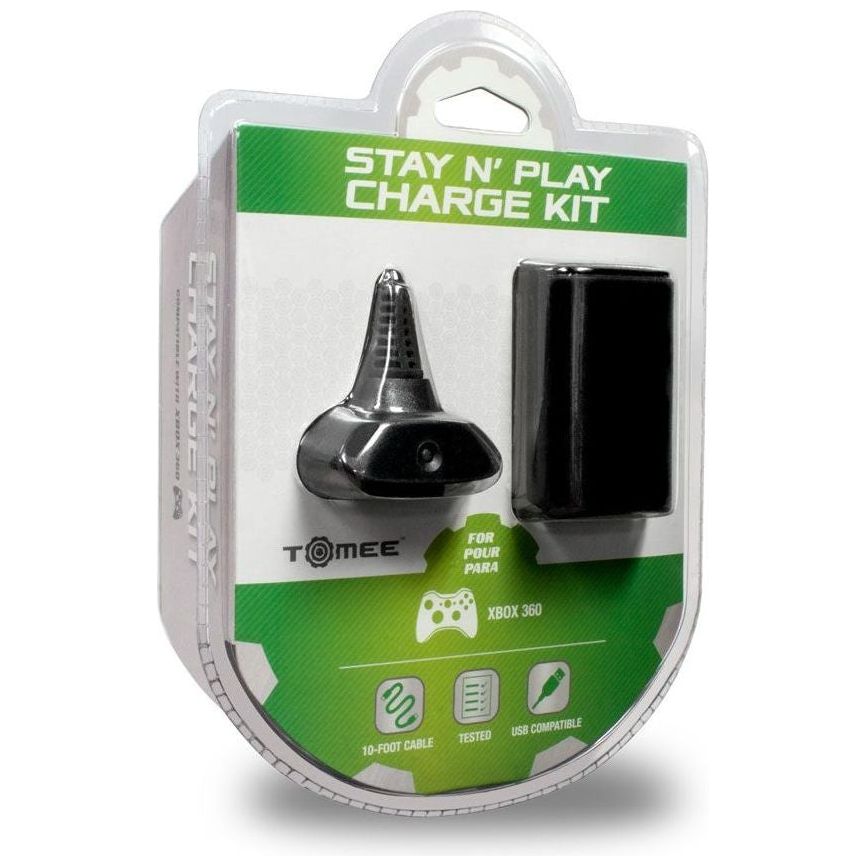 Kit de carga y juego para mando - Xbox 360 (NEGRO)