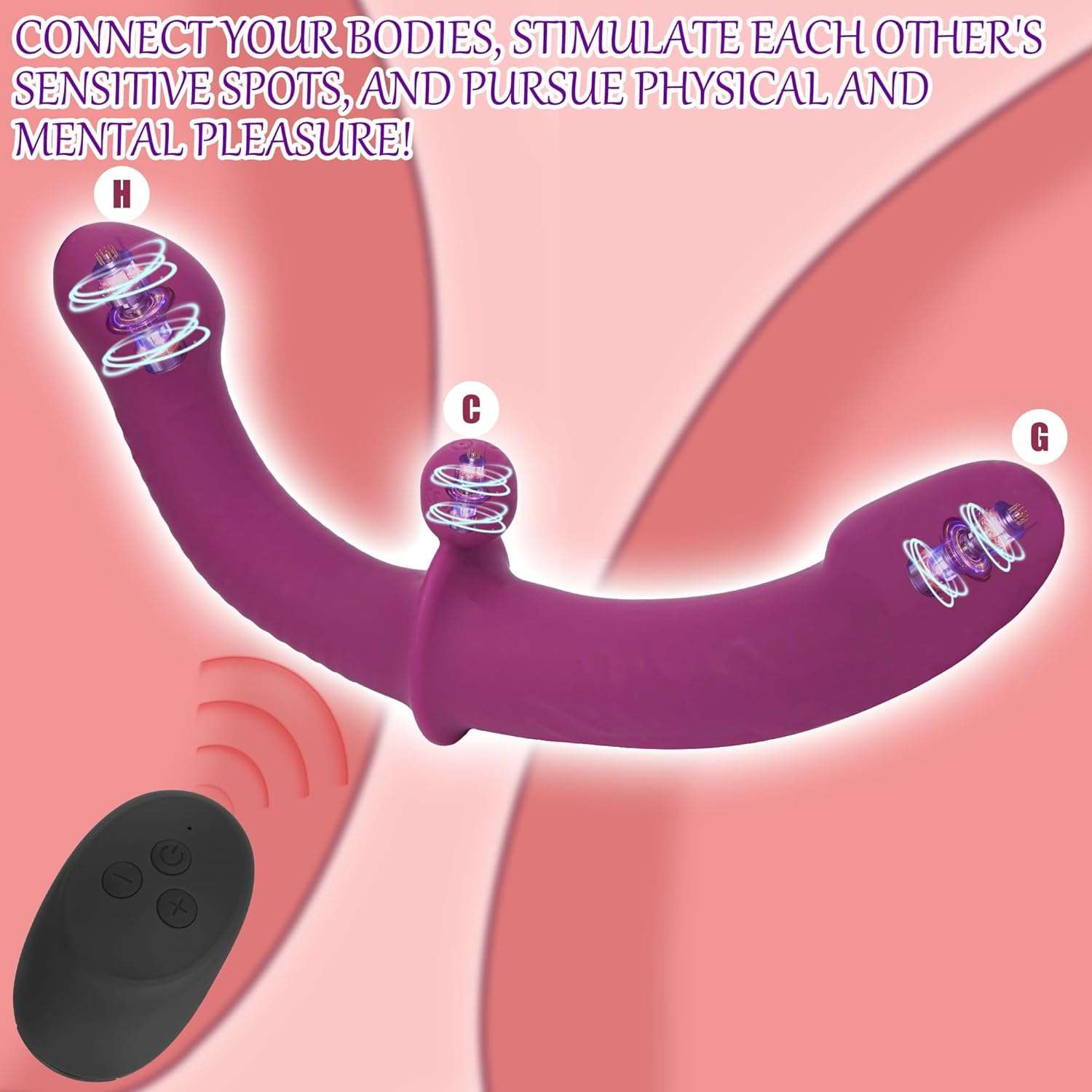 SymphonyVibe Dual Ended Remote Control Dildo Vibrator