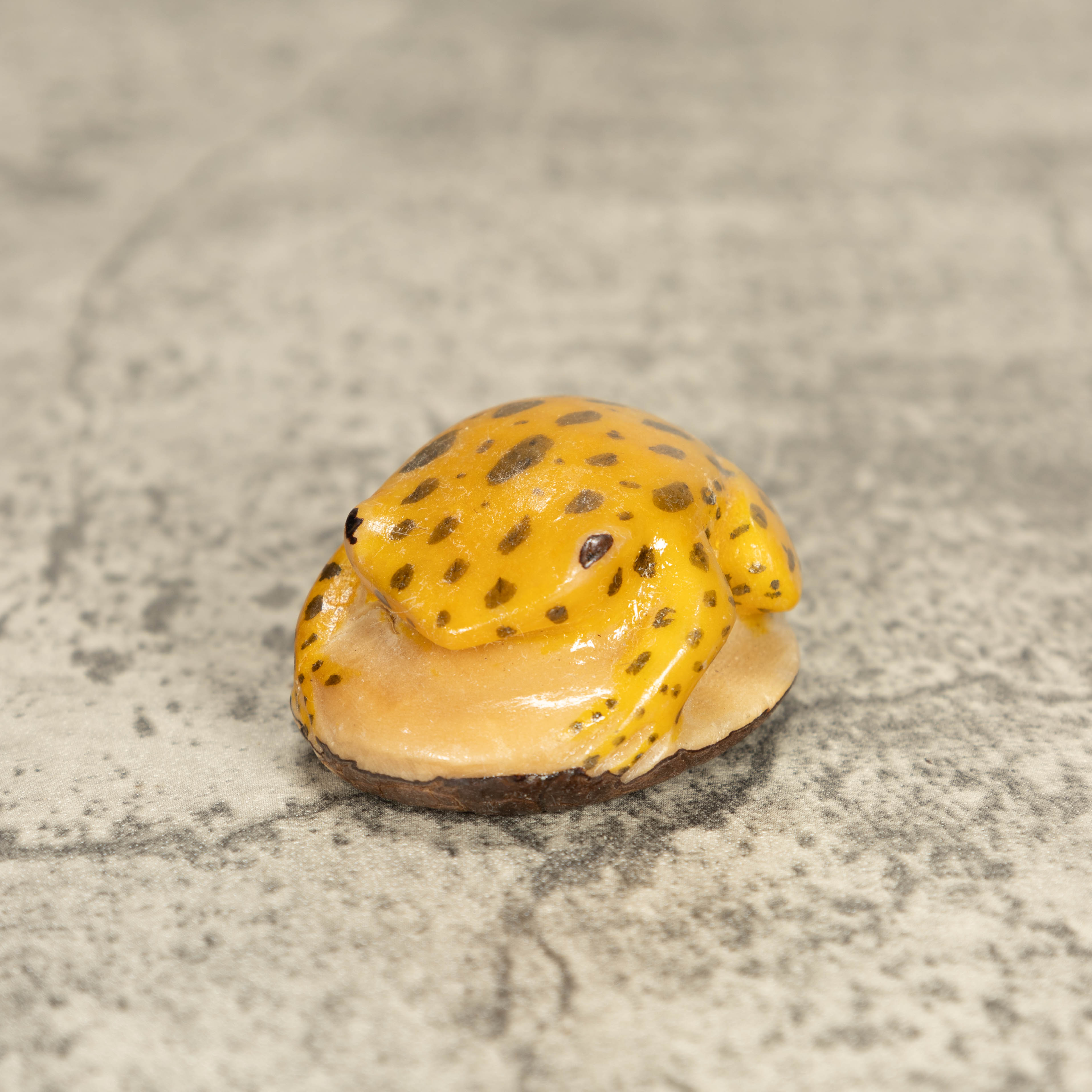Vintage Toad Frog Tagua Nut Carving