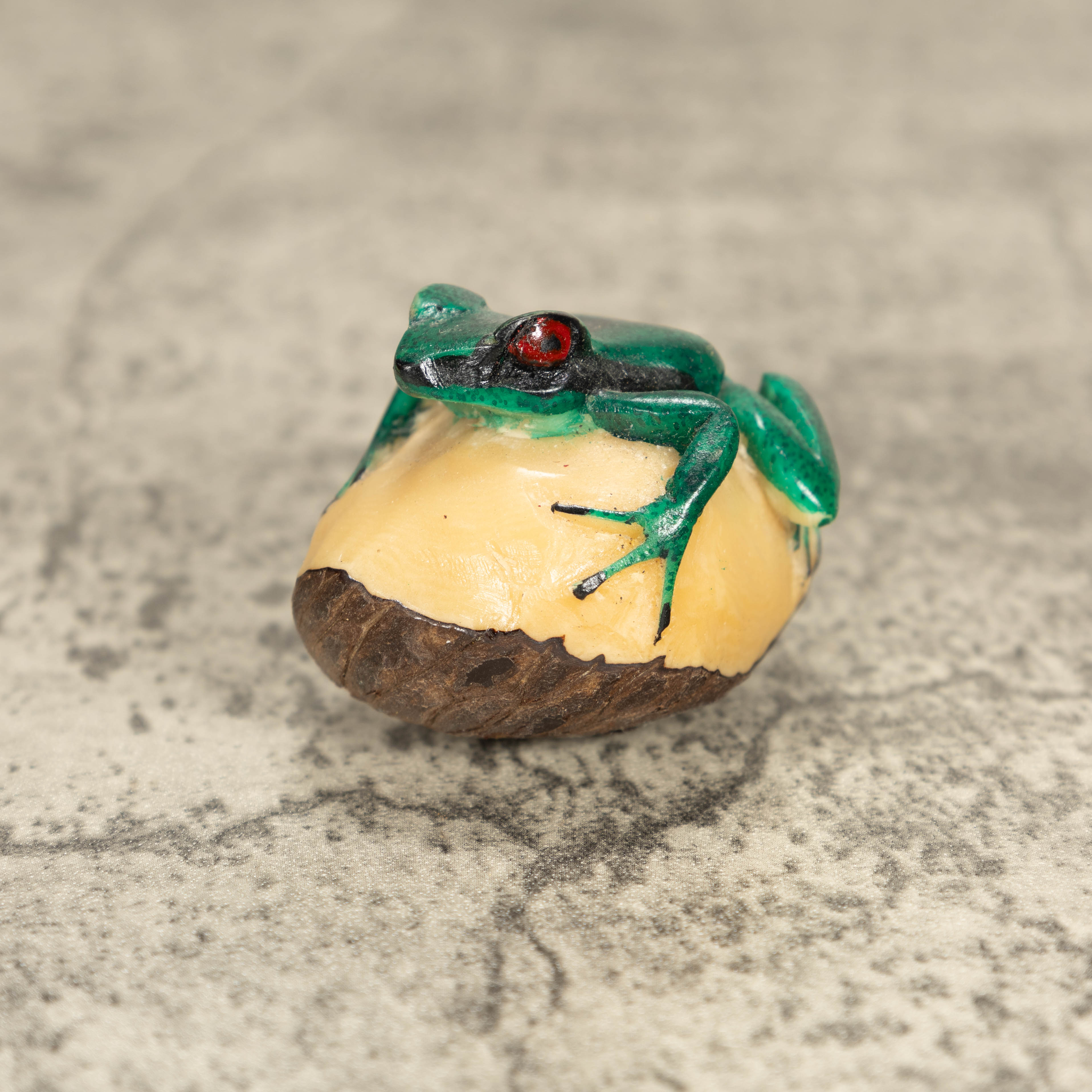 Vintage Poison Dart Tagua Nut Carving