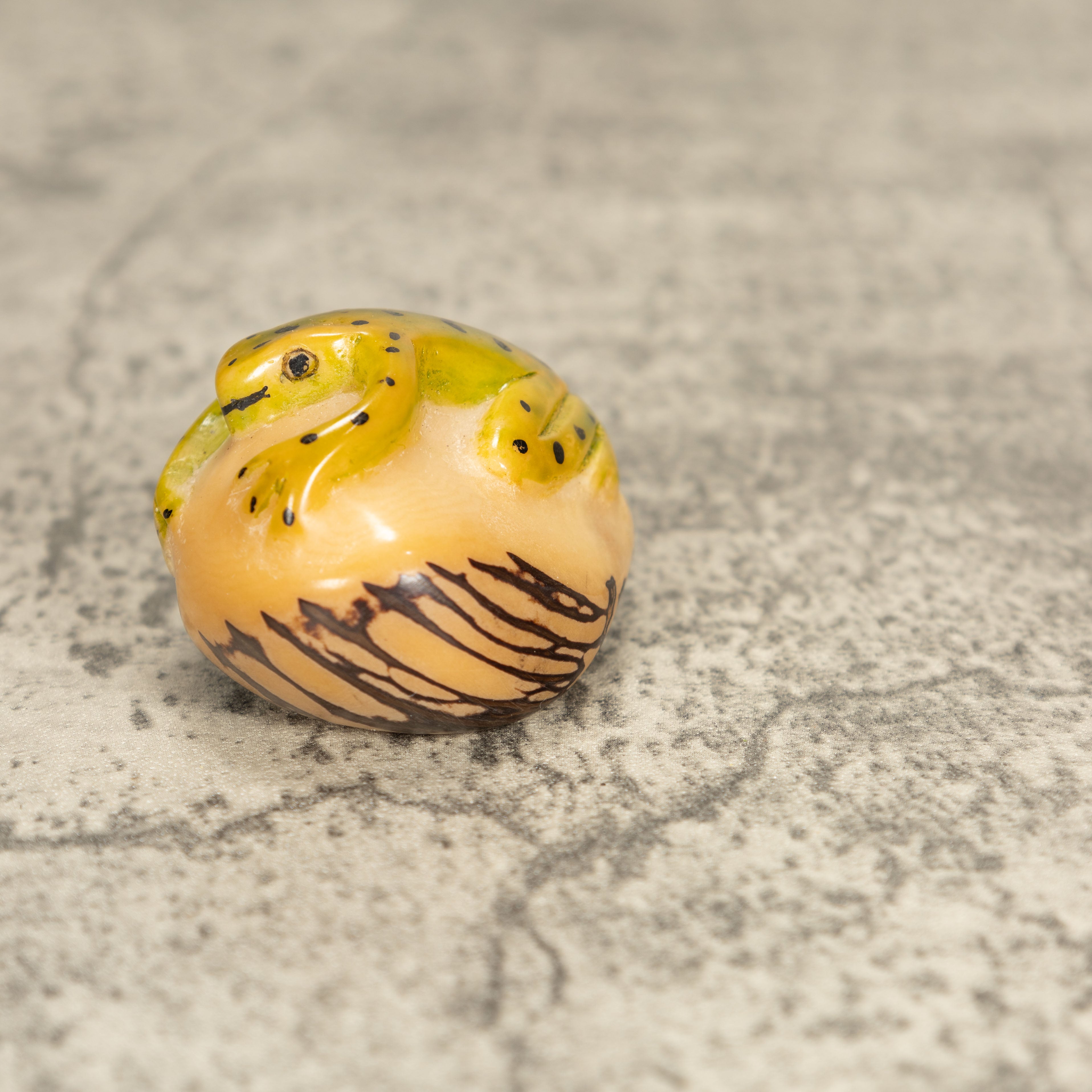 Vintage Poison Dart Tagua Nut Carving