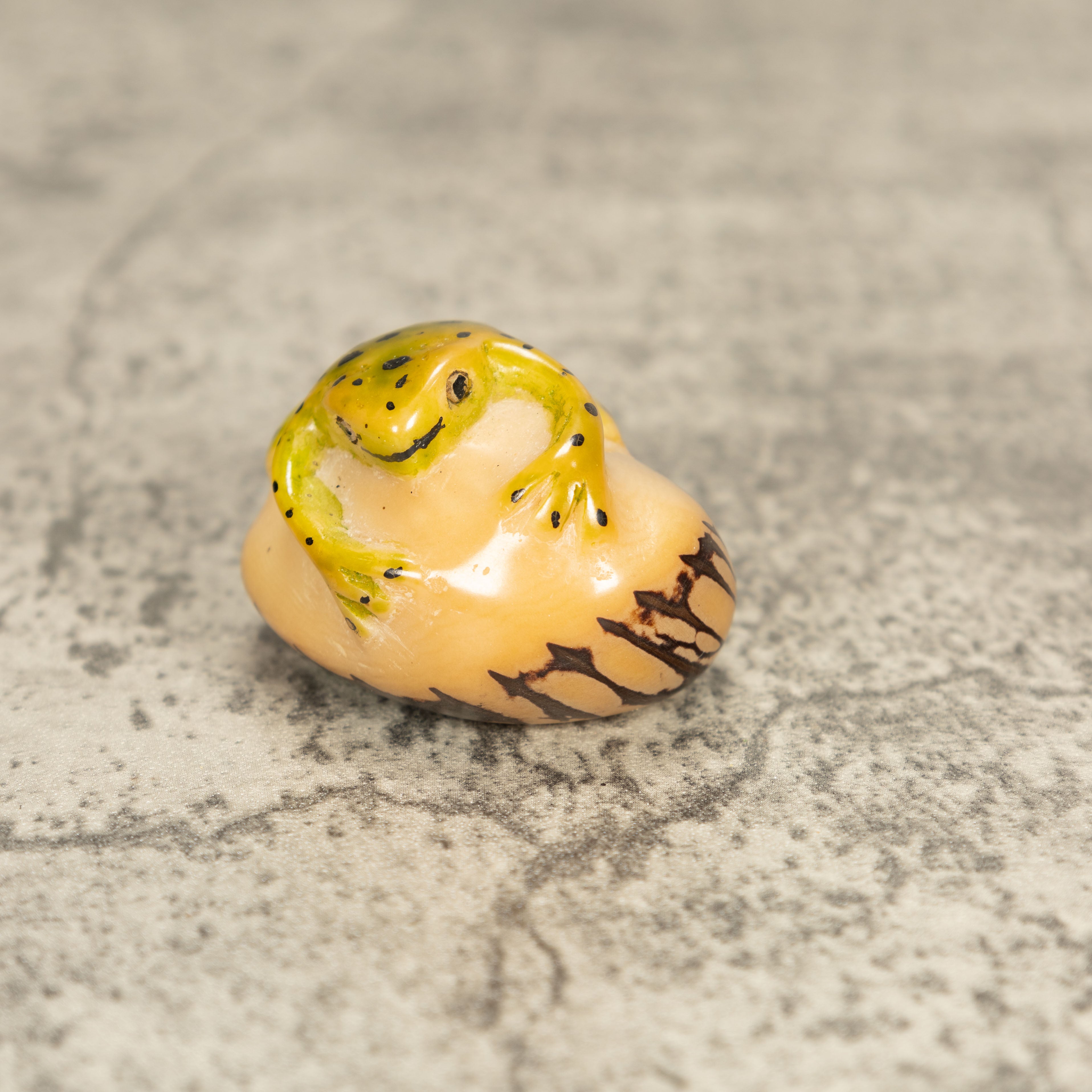 Vintage Poison Dart Tagua Nut Carving