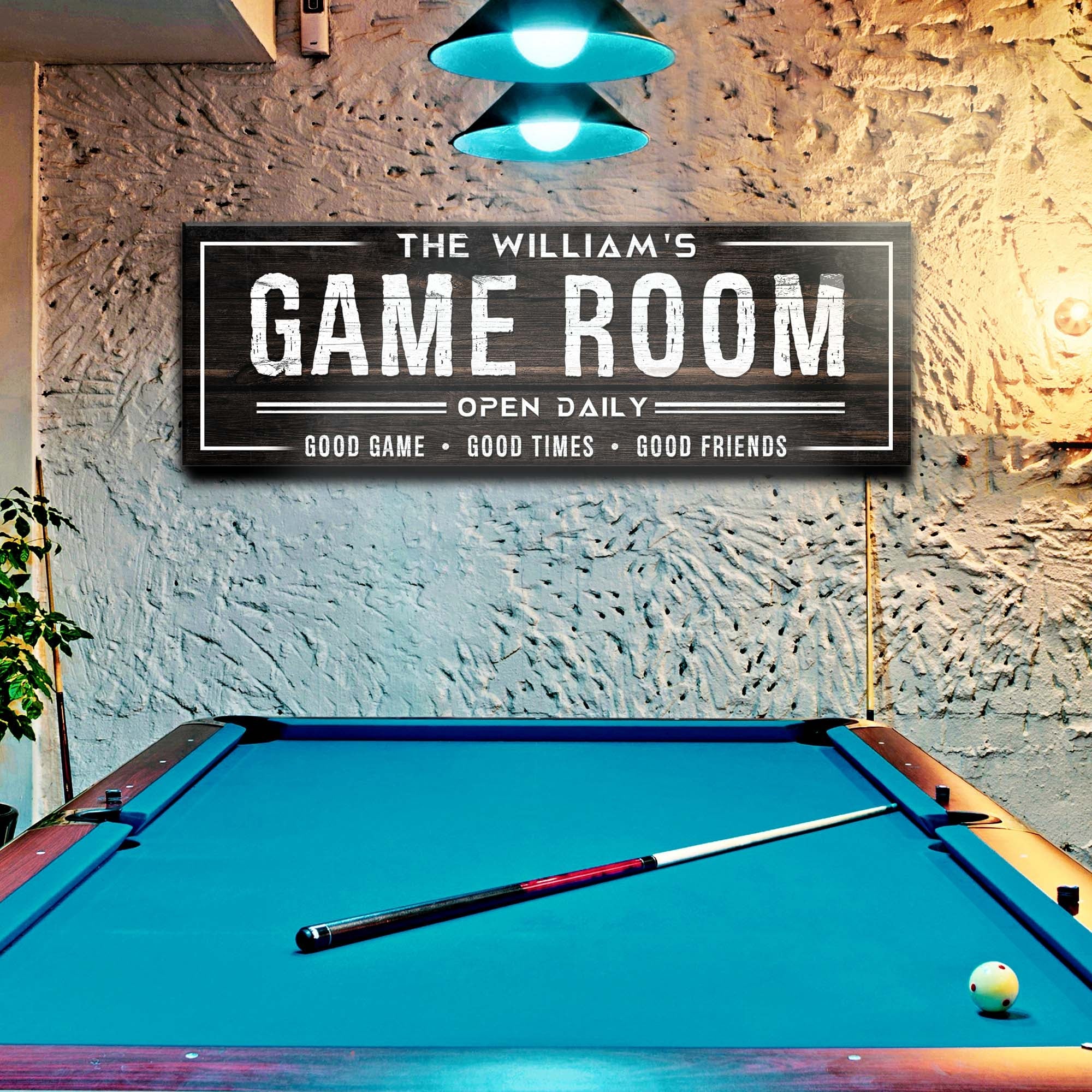 Game Room Dark Wood Sign