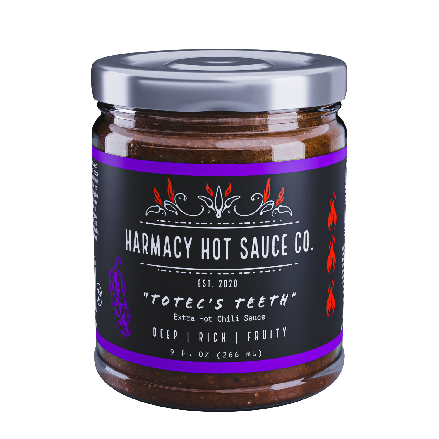 Totec's Teeth - Extra Hot Pasilla & Plum (9oz)