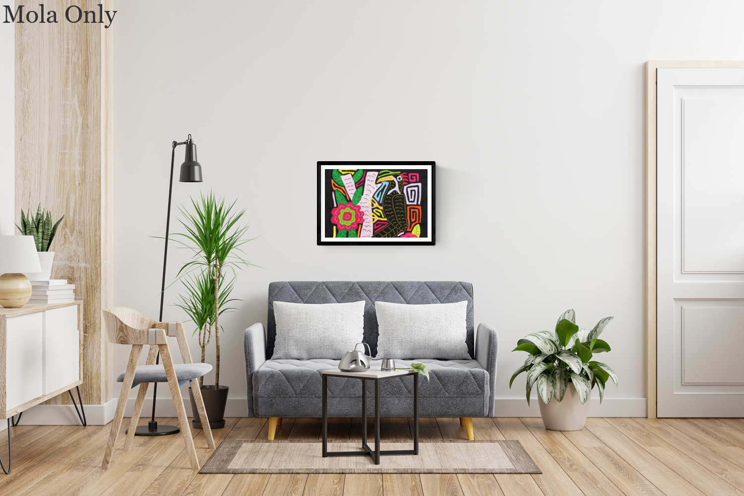 Black Bird Tree and Flower Mola