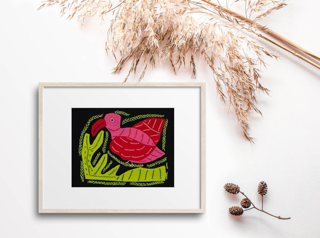 Multi-Color Parrot Bird Red And Pink Molita