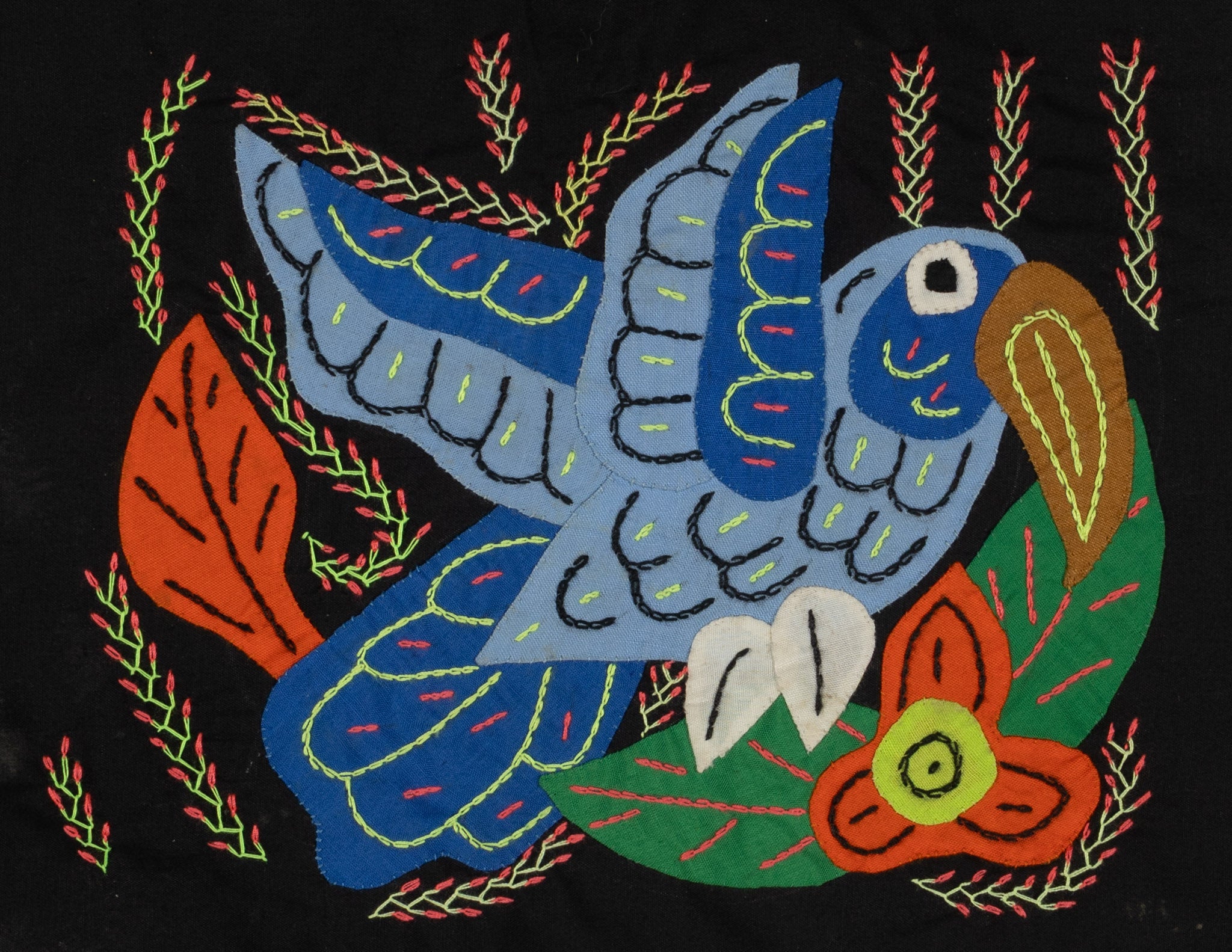 Multi-Color Bird Blue And Orange Molita