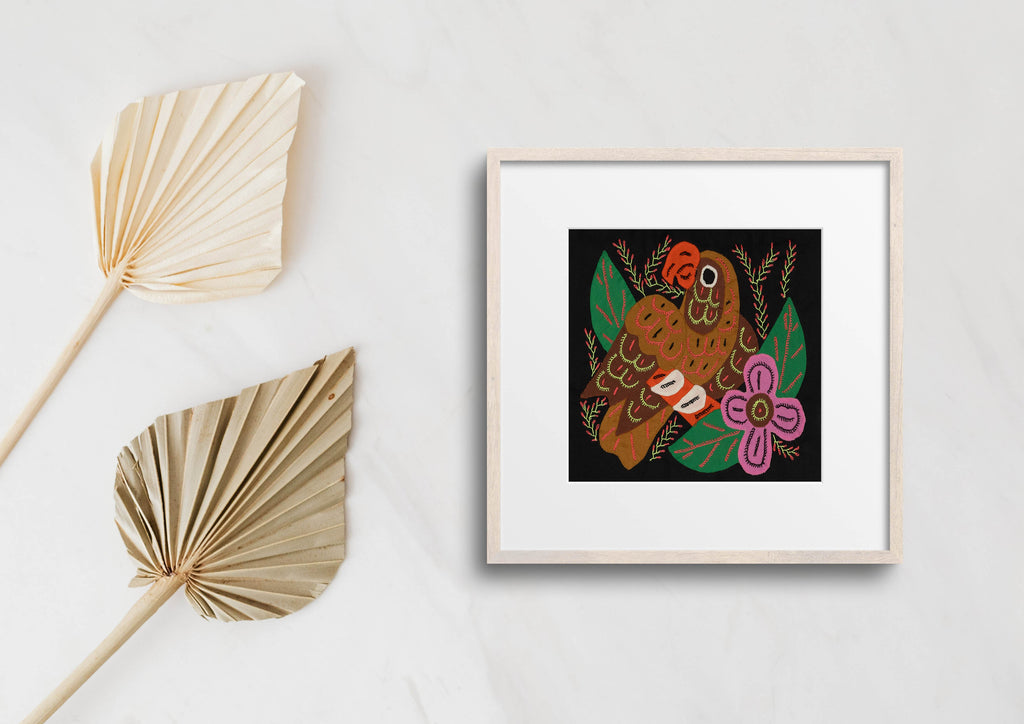 Multi-Color Parrot Bird Pink And Brown Molita