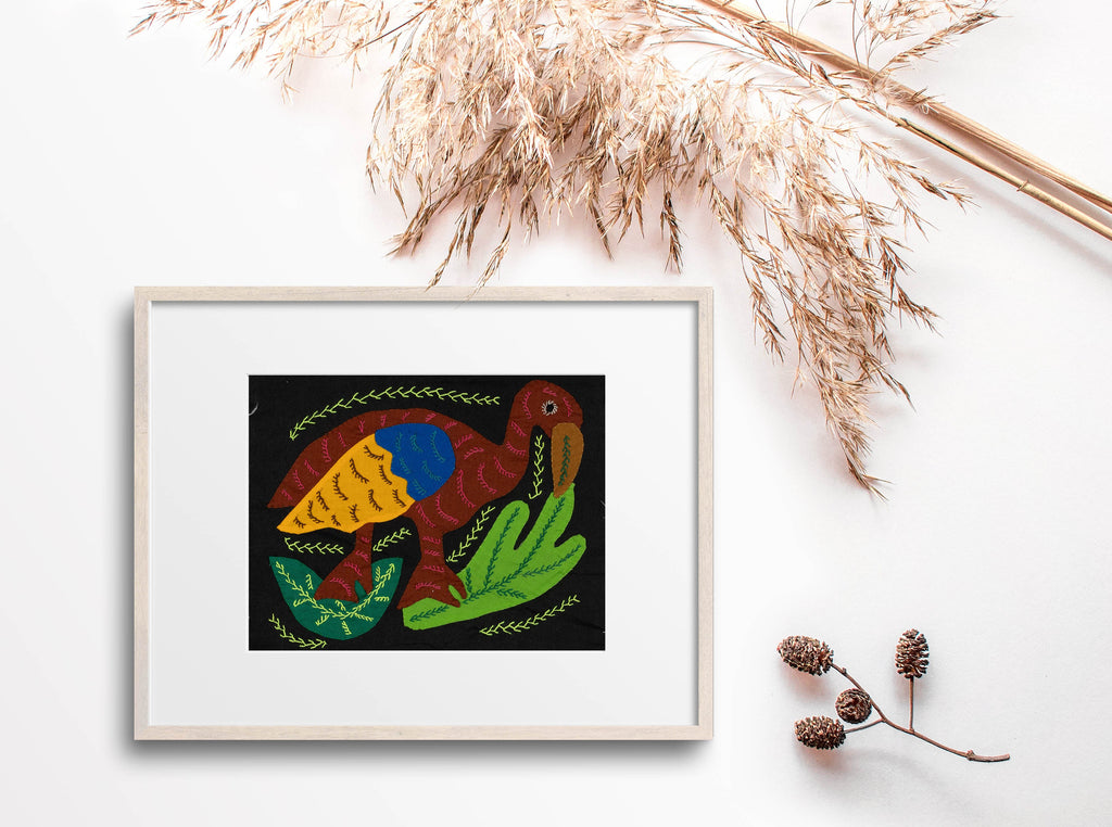 Multi-Color Water Bird Brown And Yellow Molita