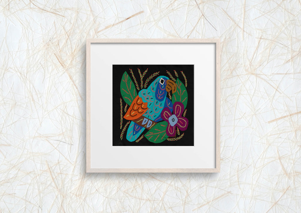 Multi-Color Parrot Bird Blue And Orange Molita