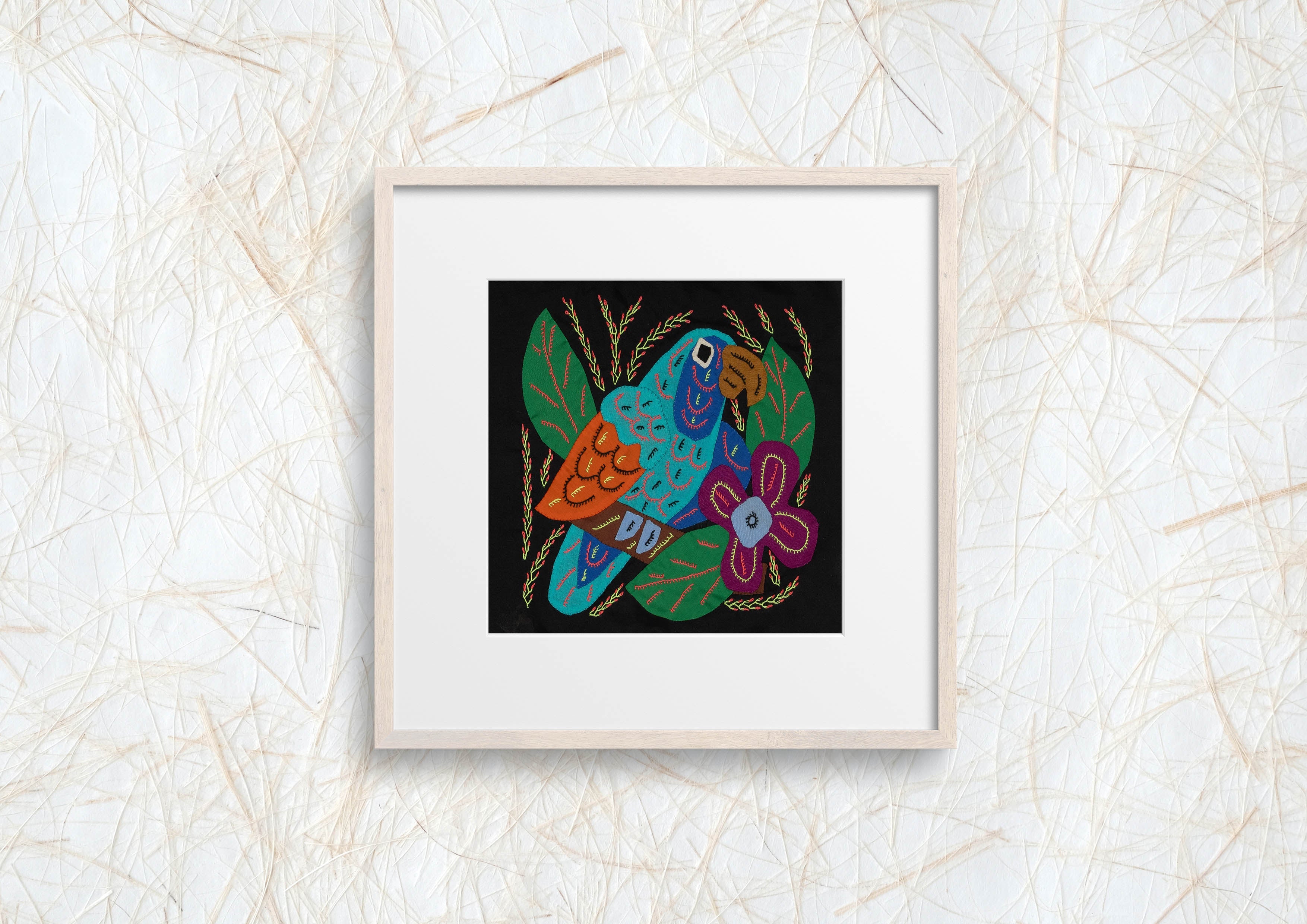 Multi-Color Parrot Bird Blue And Orange Molita