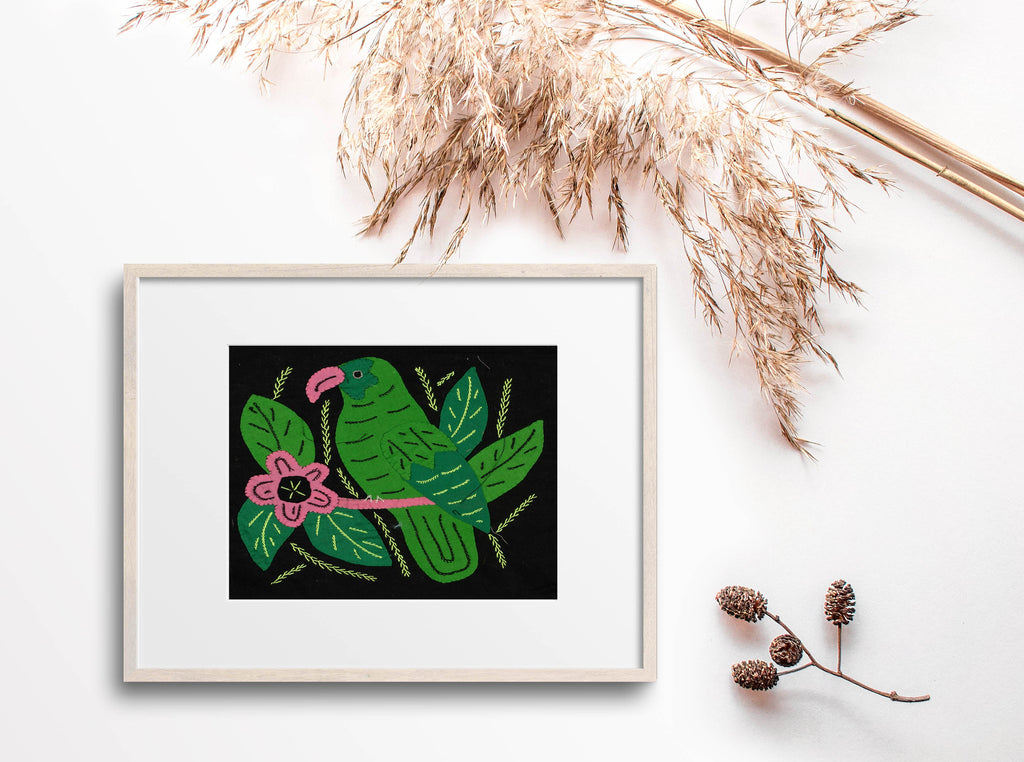 Multi-Color Parrot Bird Green And Pink Molita