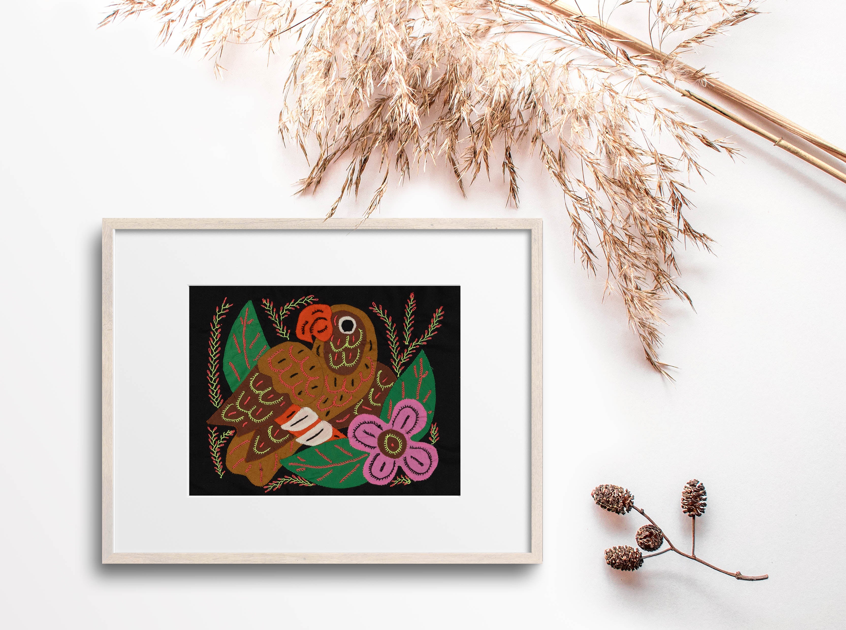 Multi-Color Parrot Bird Pink And Brown Molita