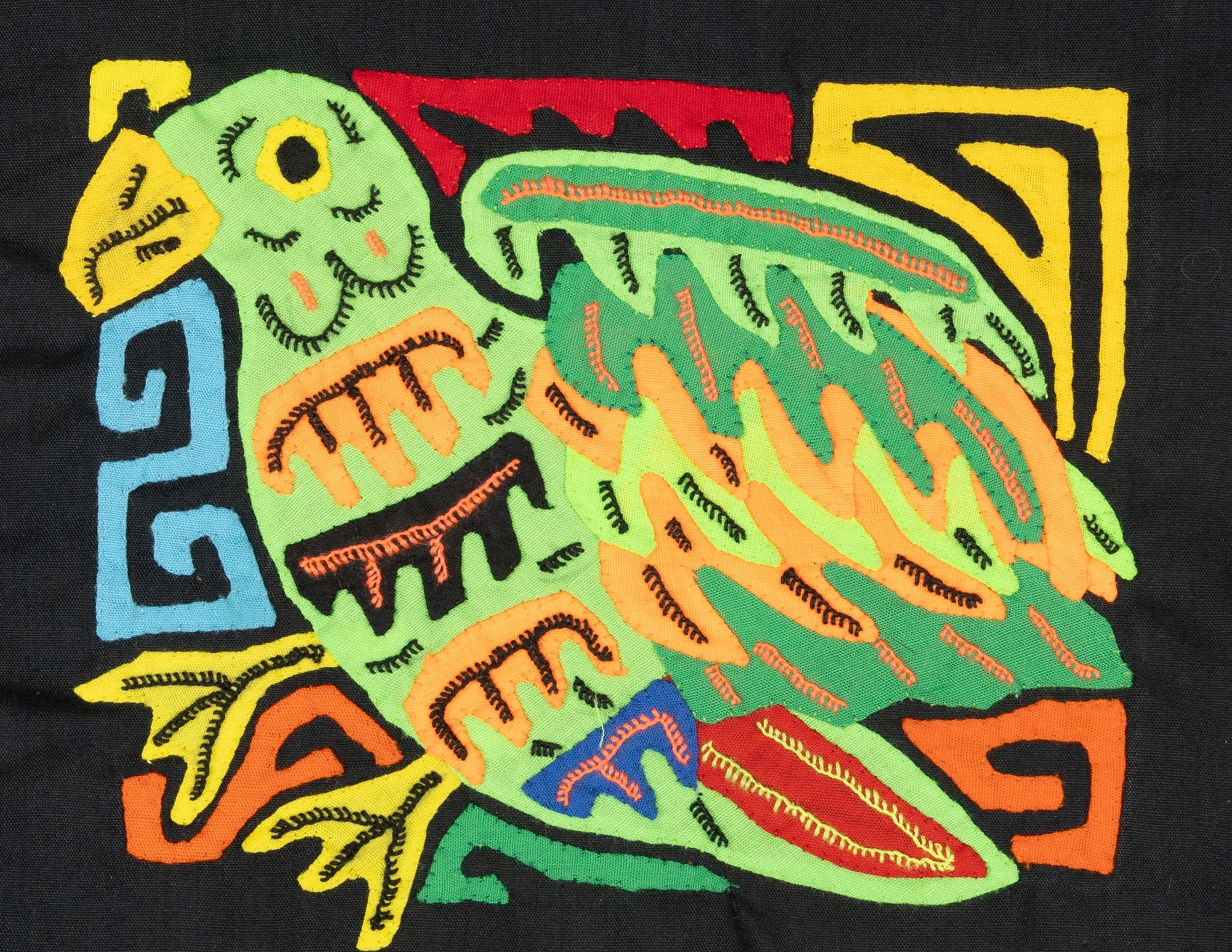 Multicolor Green And Orange Bird Molita